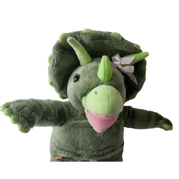 Triceratops Dinosaur Plush Toy With Pink Bow 18" Build A Bear - Picture 3 of 6